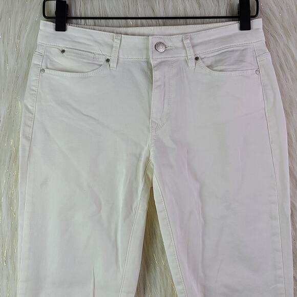 NEW Club Monaco Womens Kera White Cropped Slim Skinny Pants Zip Ankle Sz 4 - Picture 2 of 8